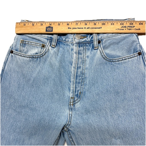 Still Here Tate Jeans Size 26 High Rise Straight Leg Asymmetric Stripe Denim - Picture 7 of 15